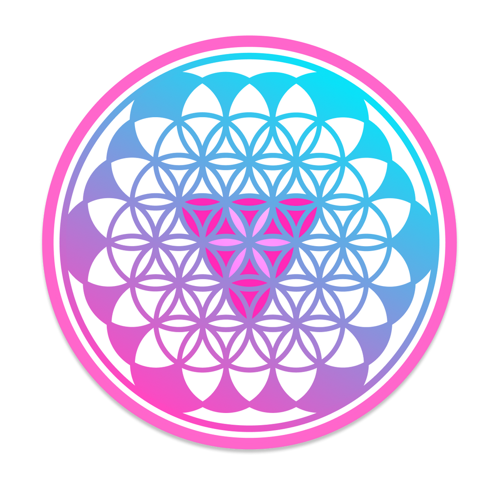 White glossy mug- Sacred Geometry Red/Blue Shift