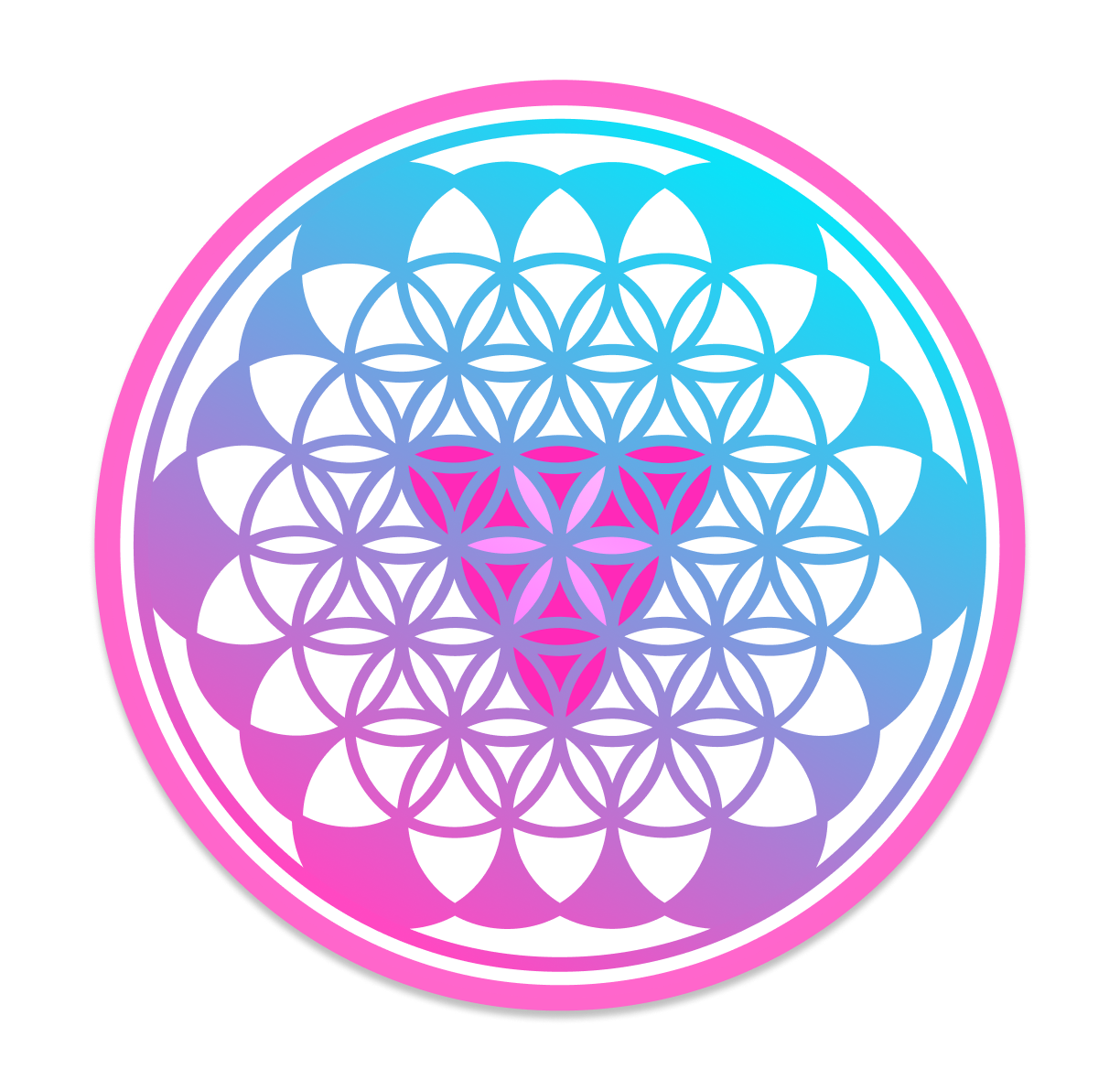 White glossy mug- Sacred Geometry Red/Blue Shift